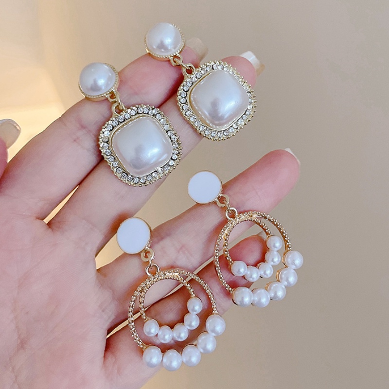 Anting Trendi Baru Korea Selatan Temperamen Anting Mutiara Mewah Ringan Untuk Wanita