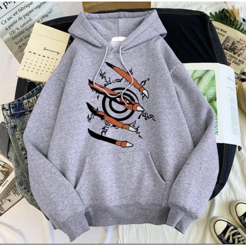 KURAMA anime Jumper Hoodie II  Sweater Hoodie Trendy II Sweter Oblong Topi Sz M - XL ( Pria &amp; Wanita / Anak &amp; Dewasa )