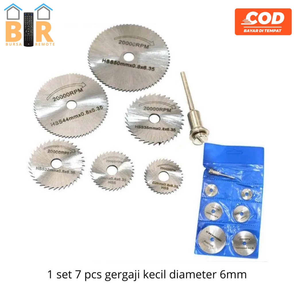 1 Set Mini Bor Chuck 6 Pcs HSS Melihat Pisau Cukur Listrik Grinding Cutting Plastik untuk Kayu Sopper