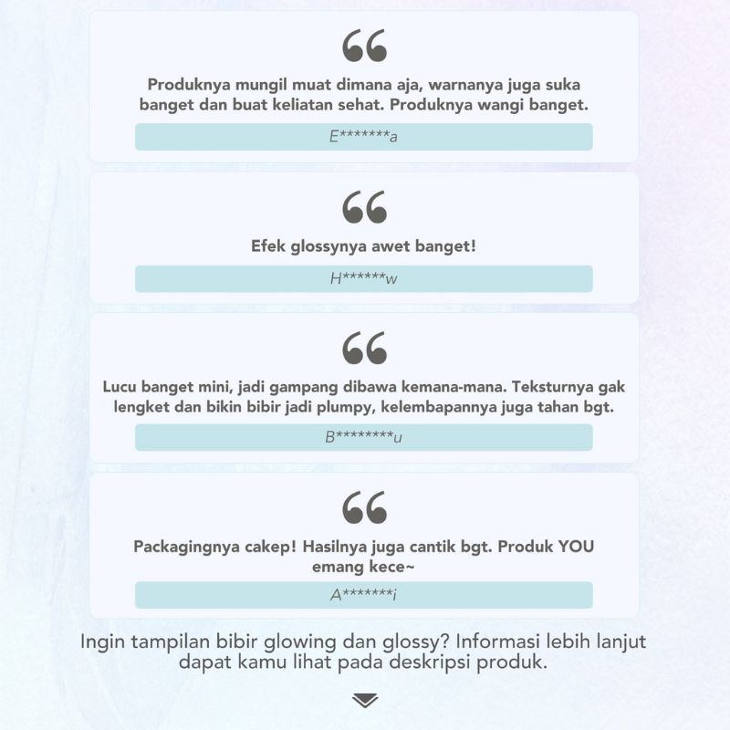 You Colorland Icy Glow Lip Serum | Serum Bibir | Vitamin E | Pelembab Gloss Bibir Hitam