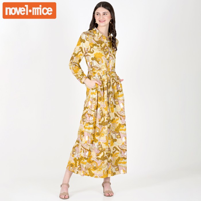 LE'ROSETZ - GAMIS RAYON YELLOW DOODLE