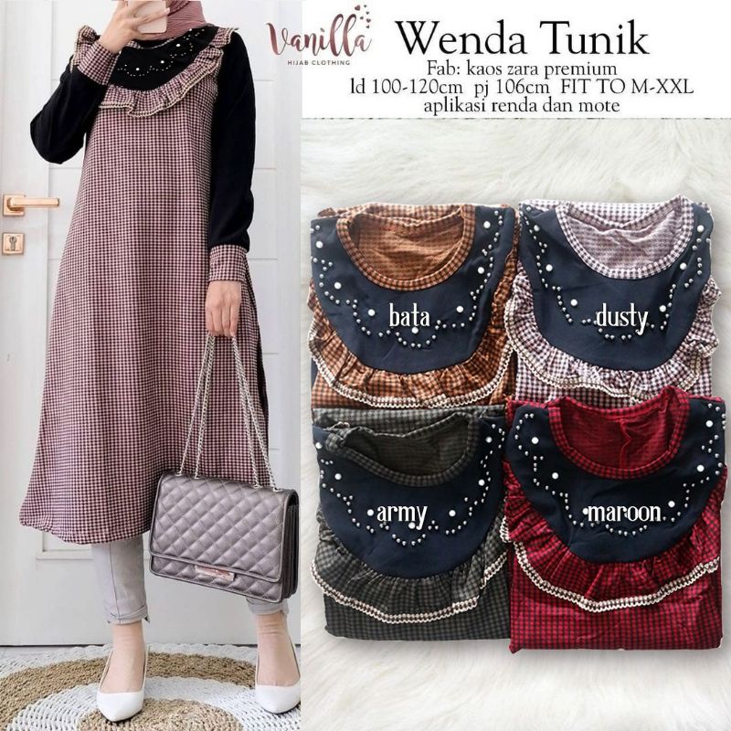 [OBRAL] Baju Tunik Wenda Tunik Baju Gamis Atasan Wanita Cewek Murah Cuci Gudang Tunik Kaos Adem