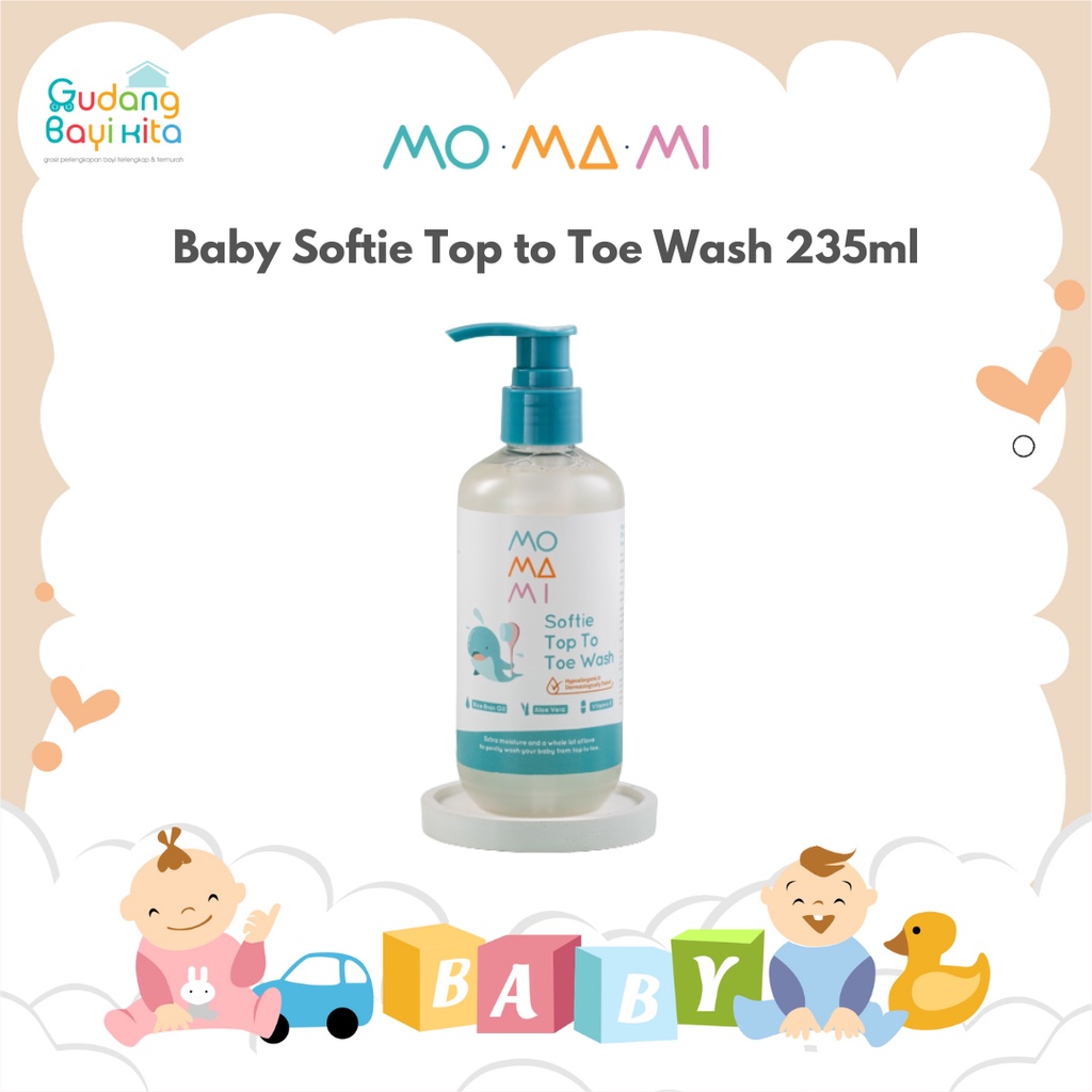 Momami Baby Softie Top to Toe Wash 235 ml - Sabun Mandi - Sabun Cair - Sabun Bayi - Sabun Cair Bayi