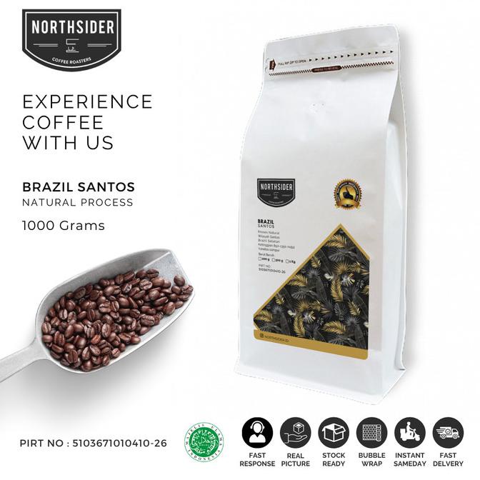 

[BISA COD] BIJI KOPI ARABIKA BRAZIL SANTOS NATURAL -1KG NORTHSIDER COFFEE