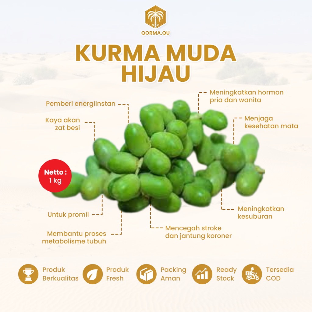 

SIAP KIRIM TGL 3/4 FEB | Kurmud Pr0m1l | Kurma Muda Hijau