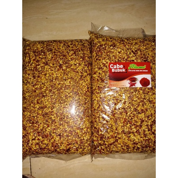 

cabe bubuk kasar ori exstra pedas kemasan 1 kg