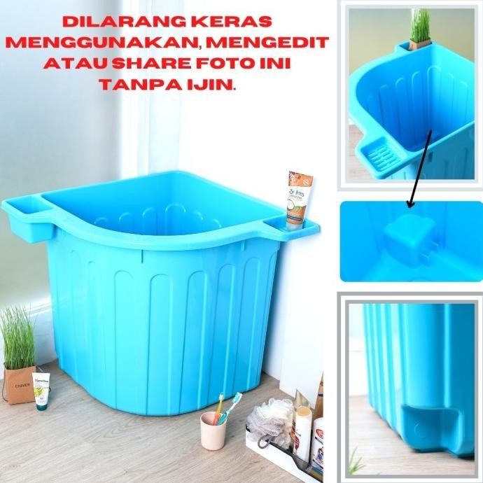 Bak Bak Air/Bak Mandi/Bak Air Kamar Mandi Besar Sudut Pvc 70X70X61Cm Kokoh