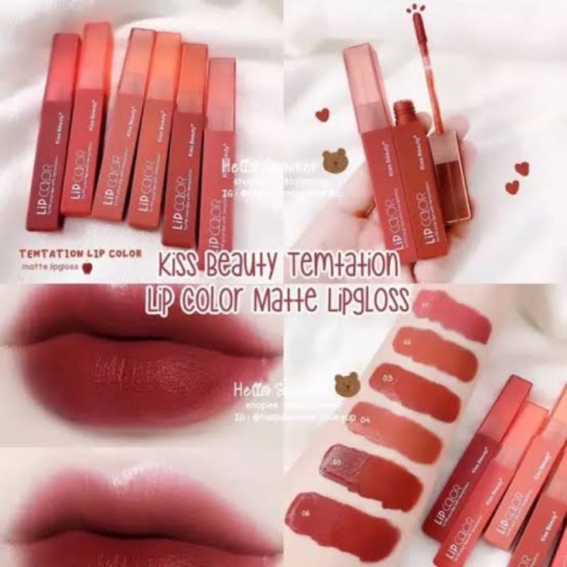 6PC!! LIPGLOSS KISS BEAUTY VELVET BEST SELLER NO. 70282/70063