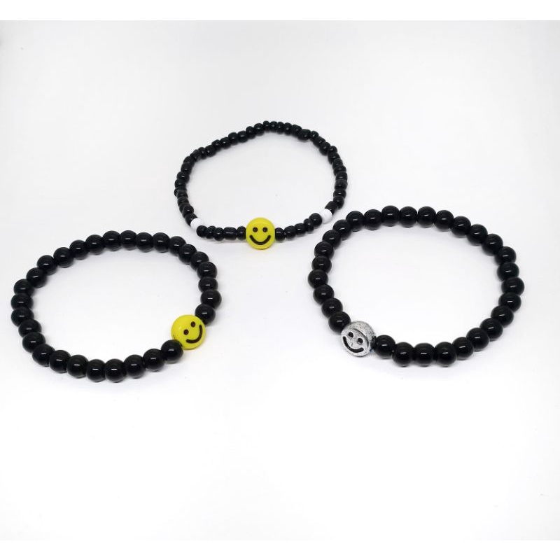 Gelang Beads Smiley Model Style Korea Pria Wanita