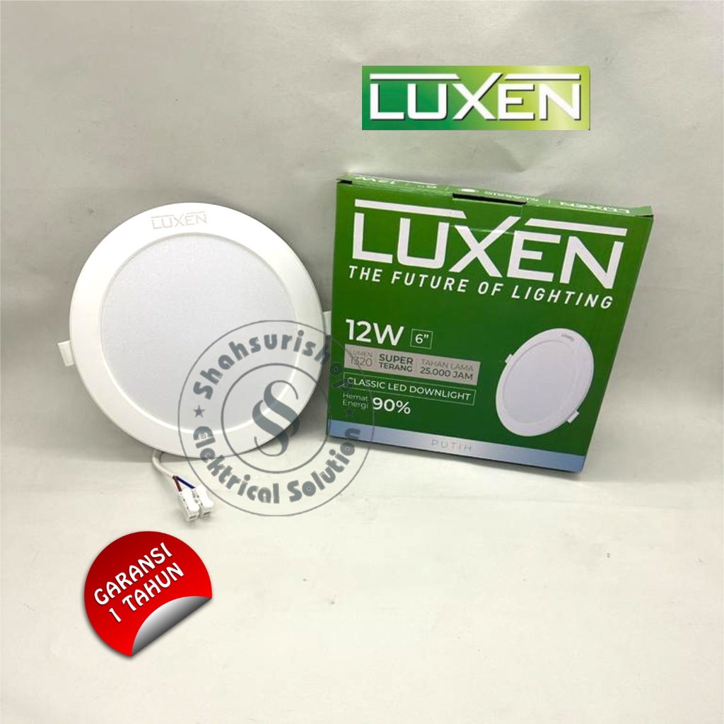 LUXEN LAMPU CLASSIC LED DOWNLIGHT PANEL 12 WATT BULAT INBOW 6&quot; INCH