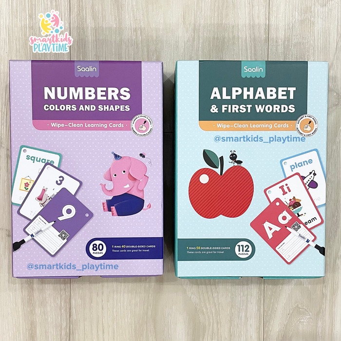 Card Saalin Wipe Clean Flash Cards Mainan Edukasi Anak