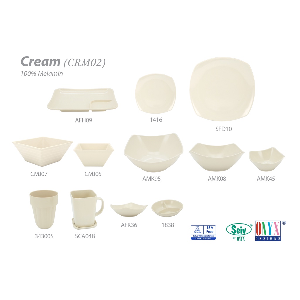 Perlengkapan Makan Daiso Series - Piring - Mangkok - Wadah Bumbu - Melamine - Seiv By Onyx