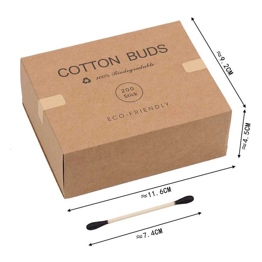 Biode Cotton Buds Bambu Pembersih Telinga Korek Kuping 200PCS - BD277 ( Mughnii )