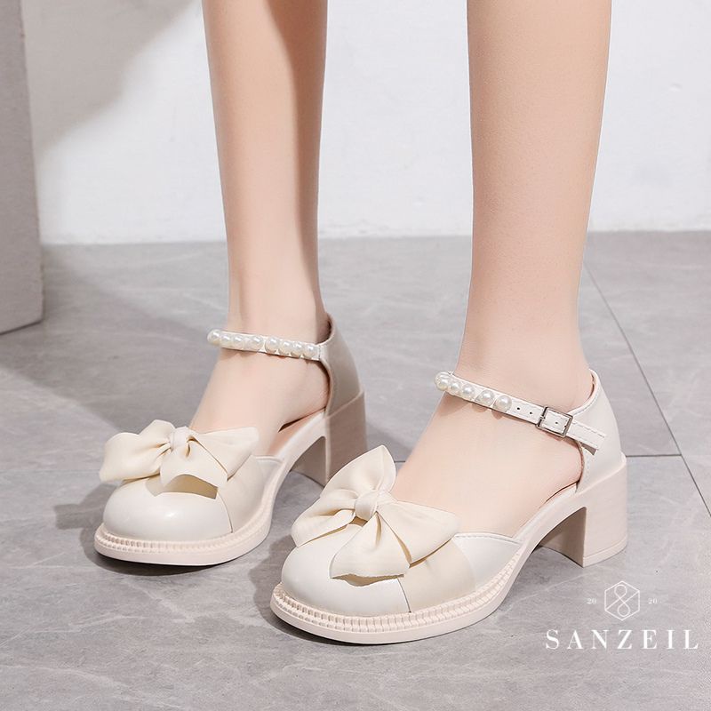 [COD] 1327 SANZEIL BABY Wedges Import Dengan Pita dan Mutiara