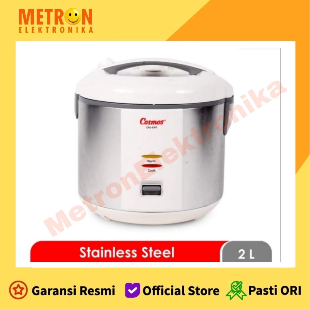 Cosmos CRJ 9303 RICE COOKER STAINLESS STEEL 2 LITER / CRJ9303