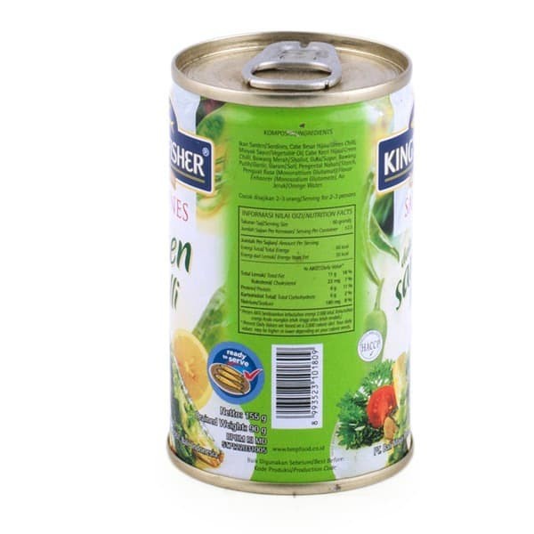 

Paket 6 Pcs King'S Fisher Sarden Mini Sambal Hijau Makanan Kaleng 155G Tx0758