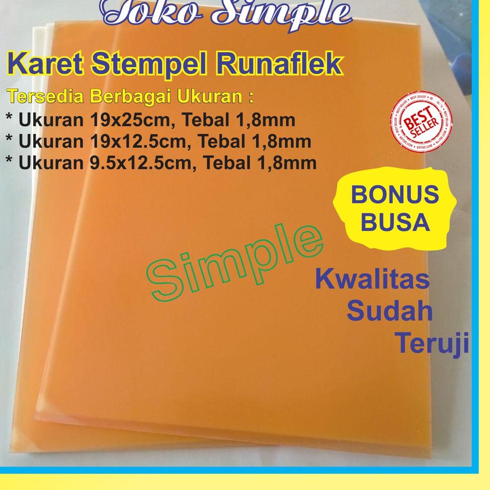 

₪ KARET STEMPEL BAHAN STEMPEL RUNAFLEK FLASH WARNA KAYU MURAH ➦