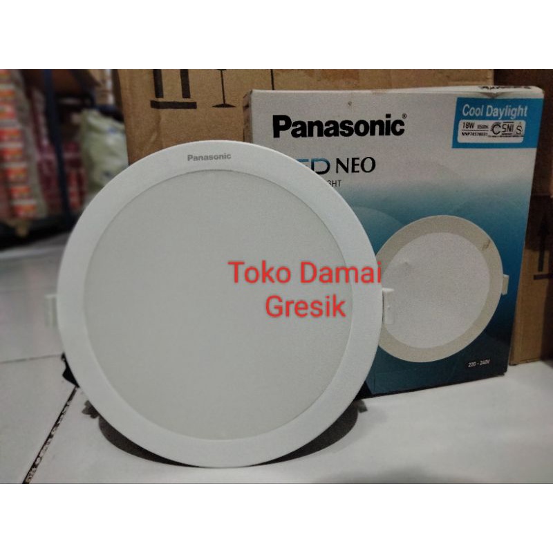 Lampu downlight led panel Inbow panasonic neo slim 18 watt bulat - Putih