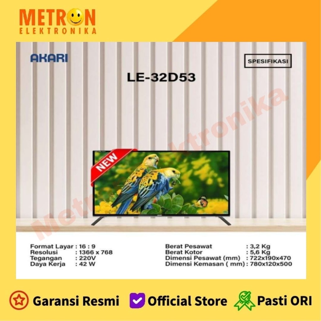 AKARI LE 32 D 53 - DVB T2 DIGITAL LED TV 32 IN TV DIGITAL 32 IN