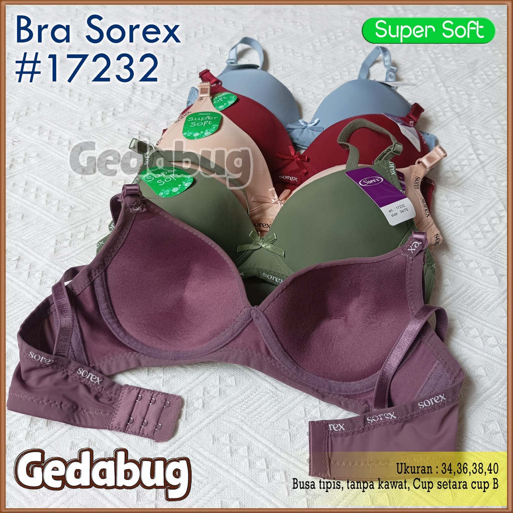 Bra Wanita Sorex 17232  Bra super soft Busa sedang Tanpa kawat Cup setara B | Gedabug