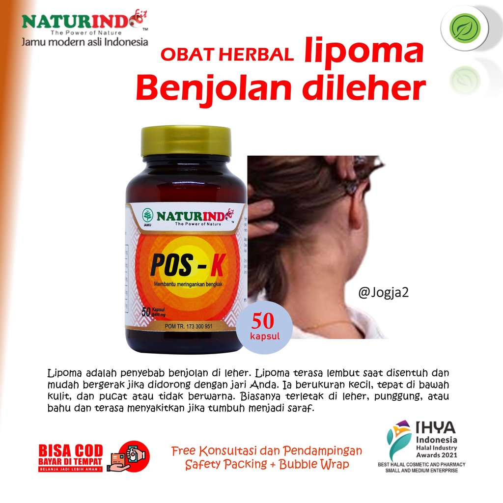 Obat Herbal Pos K Naturindo benjolan dileher limpoma lipoma kelenjar tiroid getah bening pembengkaka