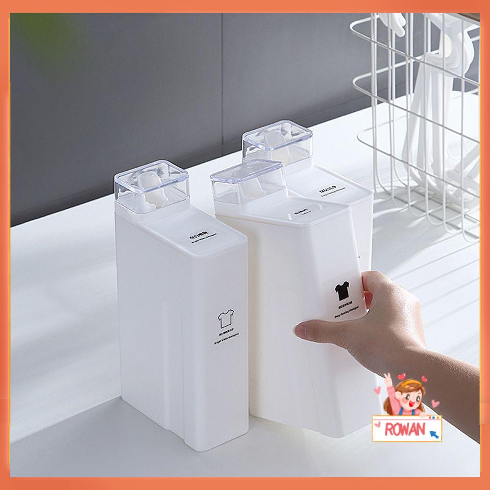 R-flower Laundry Detergent Bottle Wadah Lembab Pelembut Putih Kapasitas Besar Dispenser Shampoo