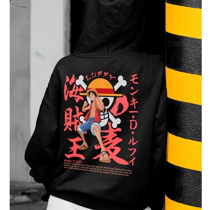 Hoodie Luffy Fist Pose Anime Manga One Piece Premium Unisex