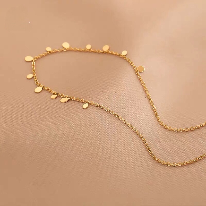 Kalung Titanium Gold Mata Air Trending Elegant Korea Fashion Style