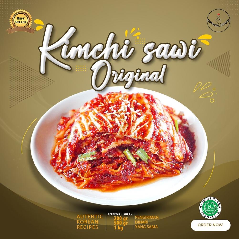 

[BAYAR DITEMPAT] Kimchi Fresh Sawi 500 Gram Korea Murah Enak