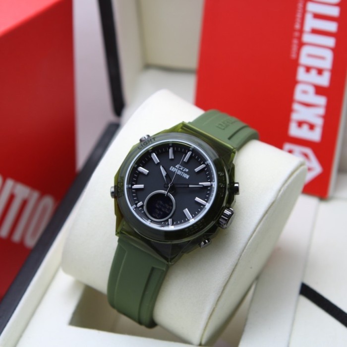 JAM TANGAN WANITA EXPEDITION E 6831 DUAL TIME RUBBER ORIGINAL GARANSI RESMI 1 TAHUN