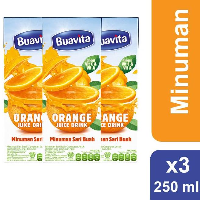 

[PRODUK 8FVZ8] Buavita Orange 250ml Multi Pack TKT