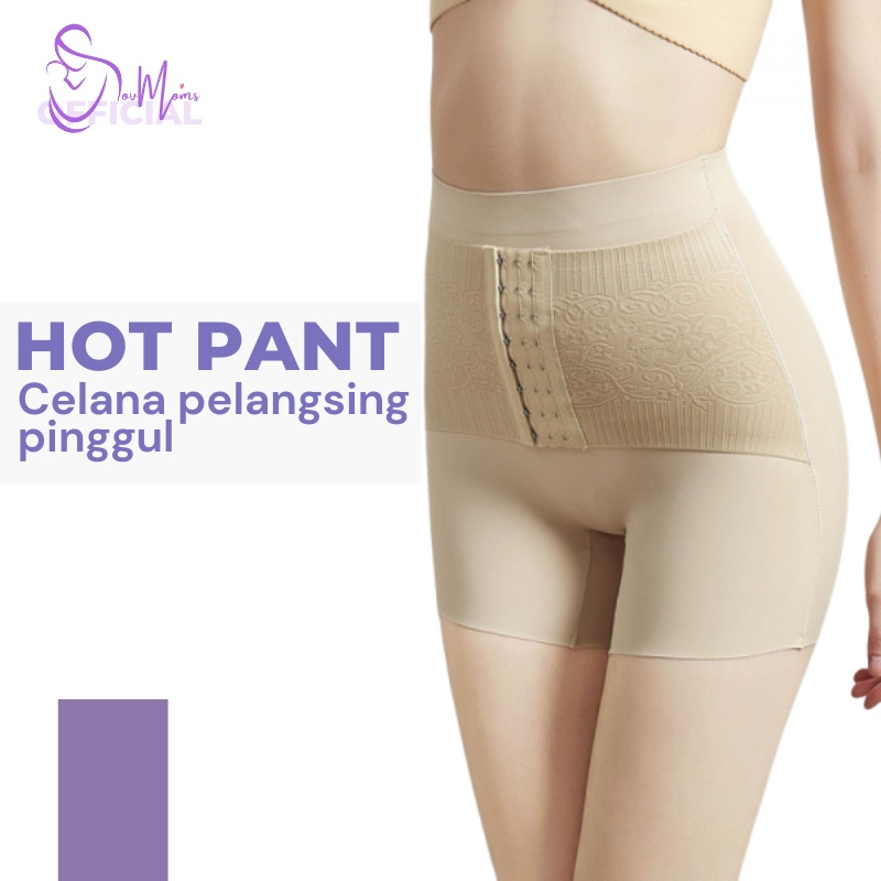 Celana Pelangsing Kancing Pendek Seamless Korset Pengecil Perut Buncit Wanita Jumbo Slim Slimming Sliming Short Pants Pant Fit Body Shape Shaper Shapper Korslet Corset Kroset Pelangsing Pengecil Perut Tubuh Badan Pakayan Pakaian Pekaean Dalam Wanita Jumbo