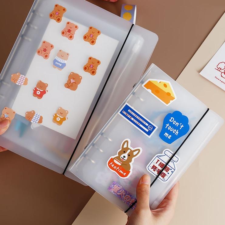 

™►► Binder B5 Transparan Aesthetic untuk Kuliah 26 Ring dan Binder A5 20 Ring Loose Leaf Bahan Plastik