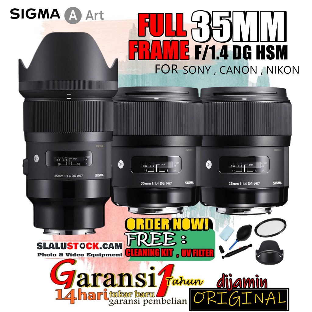 LENSA SIGMA 35mm f1.4 DG HSM - FOR SONY - FOR CANON - FOR NIKON ORIGINAL