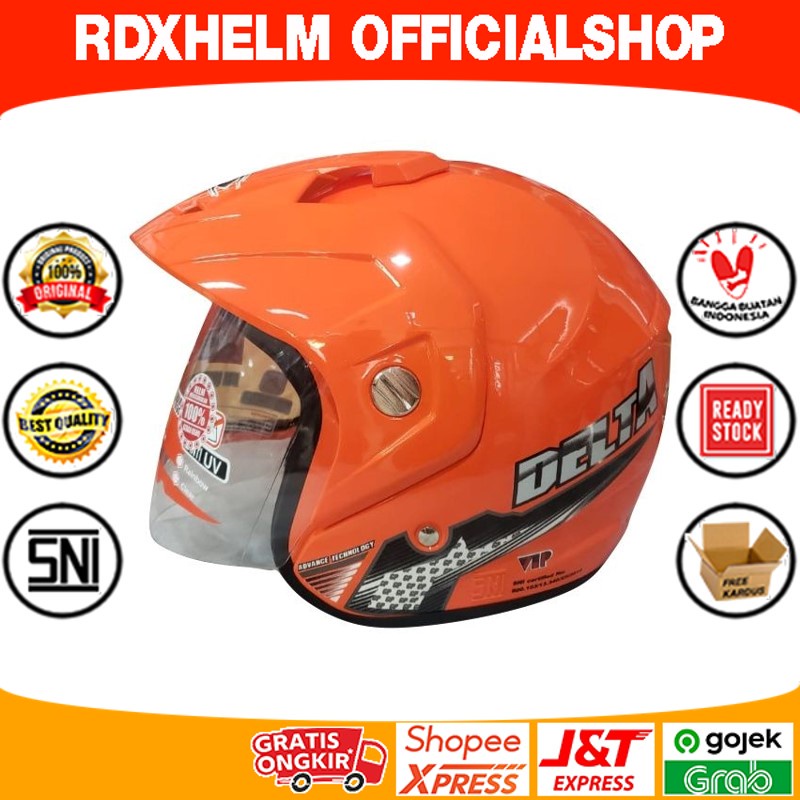 Helm Half Face Gp Delta solid Orange Stabilo
