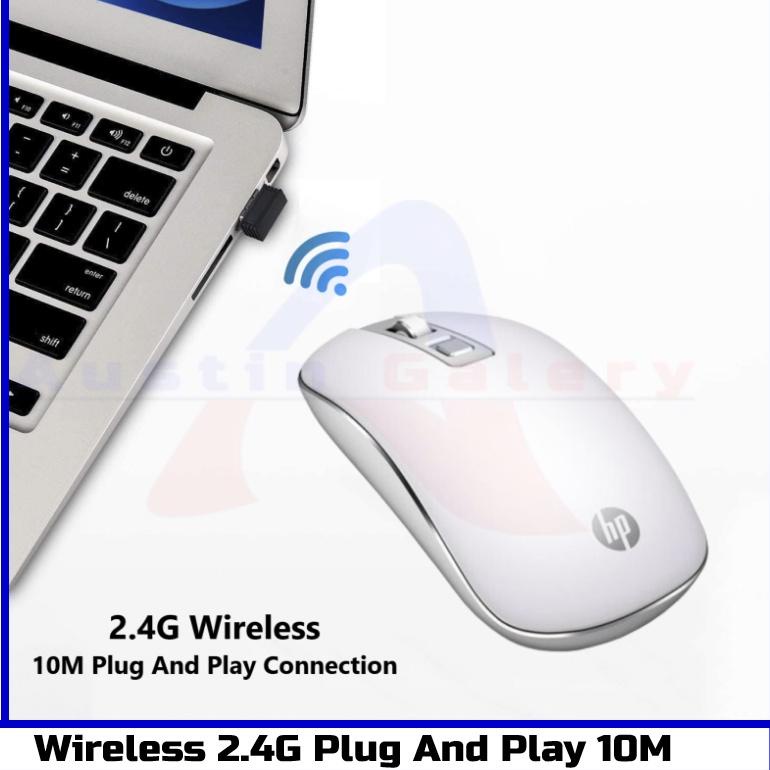 Menarik Mouse Wireless HP S4000 Silent 1600DPI Mouse Wireless 2.4G Untuk PC Laptop Komputer
