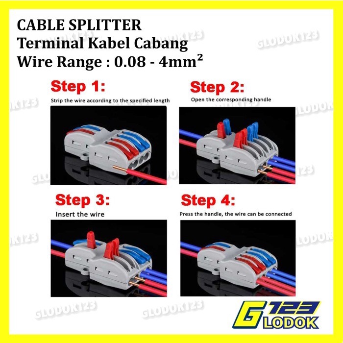 Terminal Konektor Kabel Splitter Cabang 2 3 To 4 6 9 Pin SPL 42 62 93