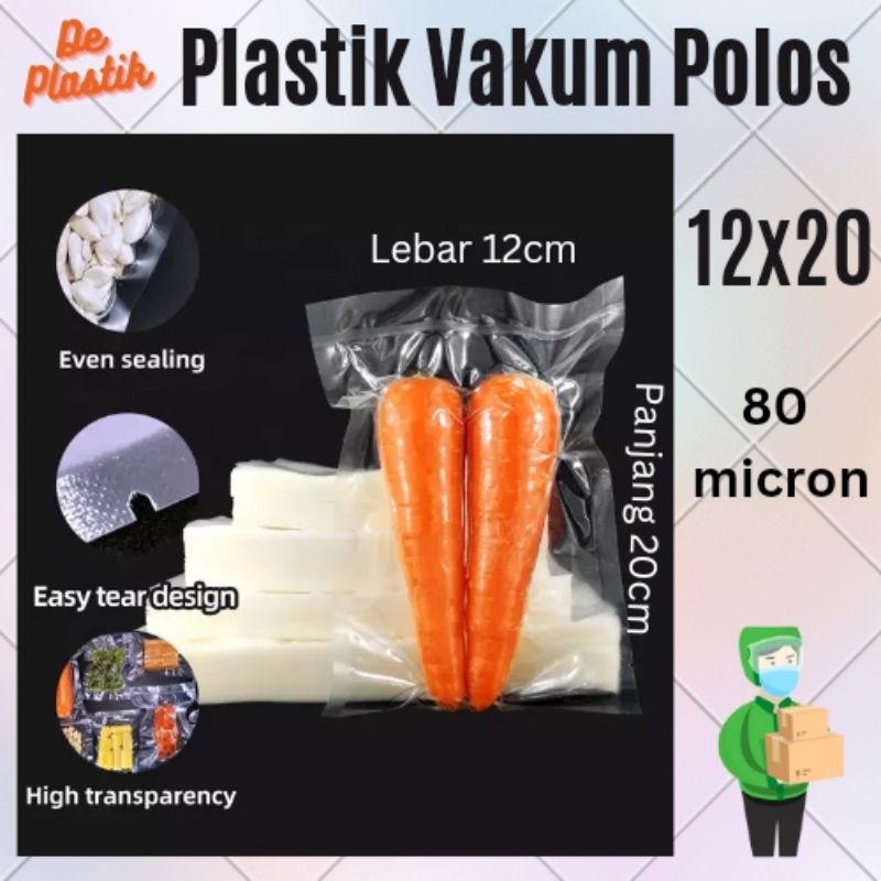 PLASTIK VACUUM POLOS 80 MICRON / PLASTIK VAKUM POLOS GROSIR / PLASTIK VAKUM MAKANAN (POLOS PER PCS)