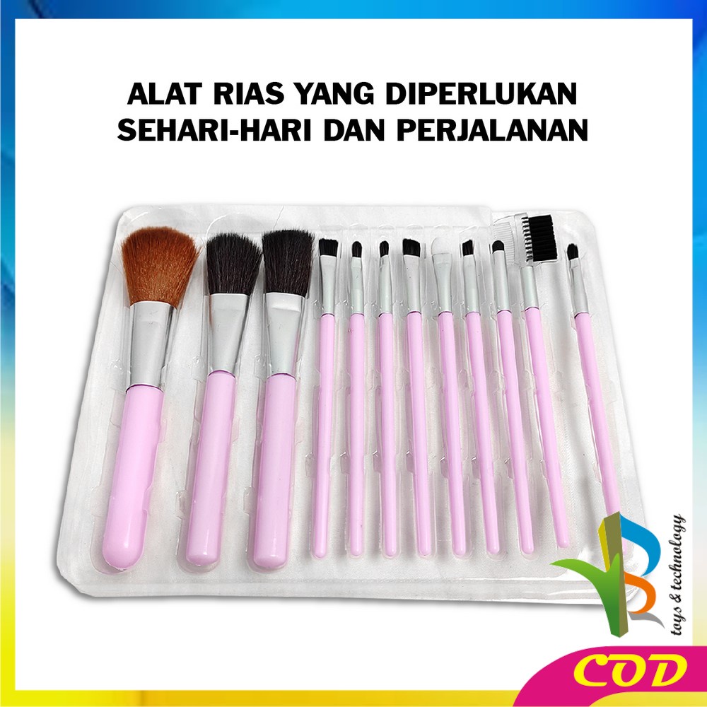 RB-K103 Brush Make Up Set Isi 12PCS Portable Kit / Kuas Make Up Lengkap Wanita / Kuas Kosmetik Foundation Blush On Makeup Tools