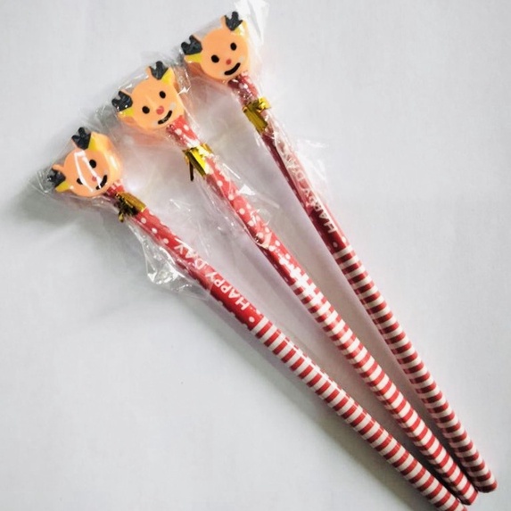 6 pcs Pensil Penghapus Merry Christmas Natal Natalan Santa Clause Sinterklas GMALL-ST0199