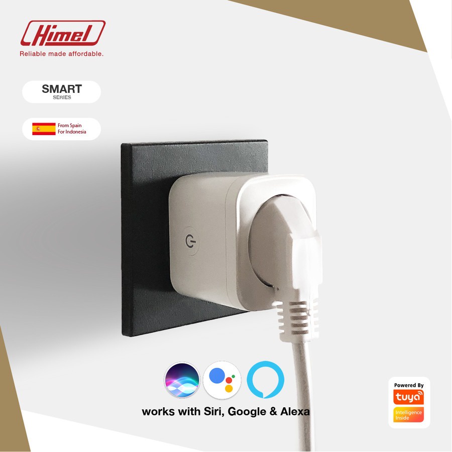 Himel Smart Plug-EU 16A SmartPlug WiFi Wireless IOT Colokan Steker Colokan Pintar On OFF otomatis Bardi Plug