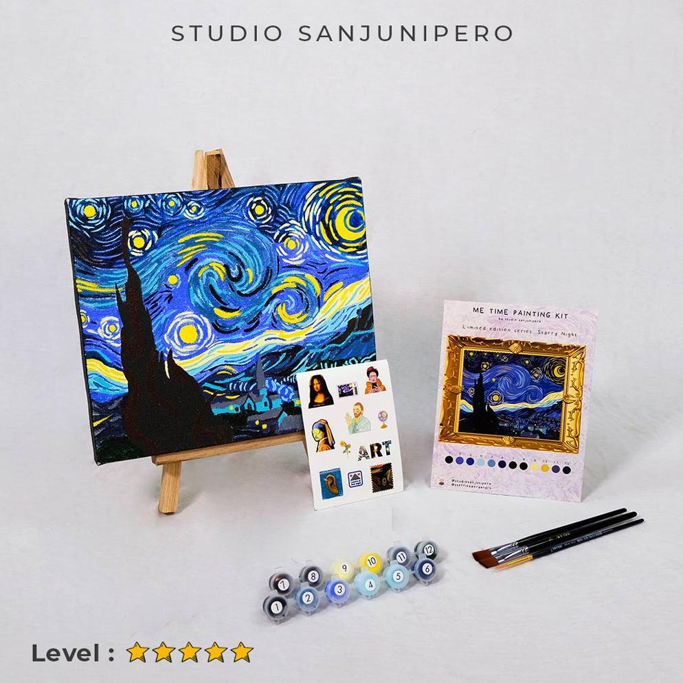 

BISA COD Studio Sanjunipero - Paint By Number Kit - Starry night - 25cm x 30cm
