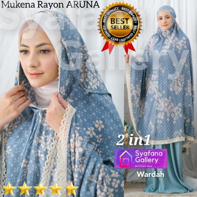 Mukena Dewasa Katun Rayon Aruna 2In1 Traveling Sakura Khadijah Travel
