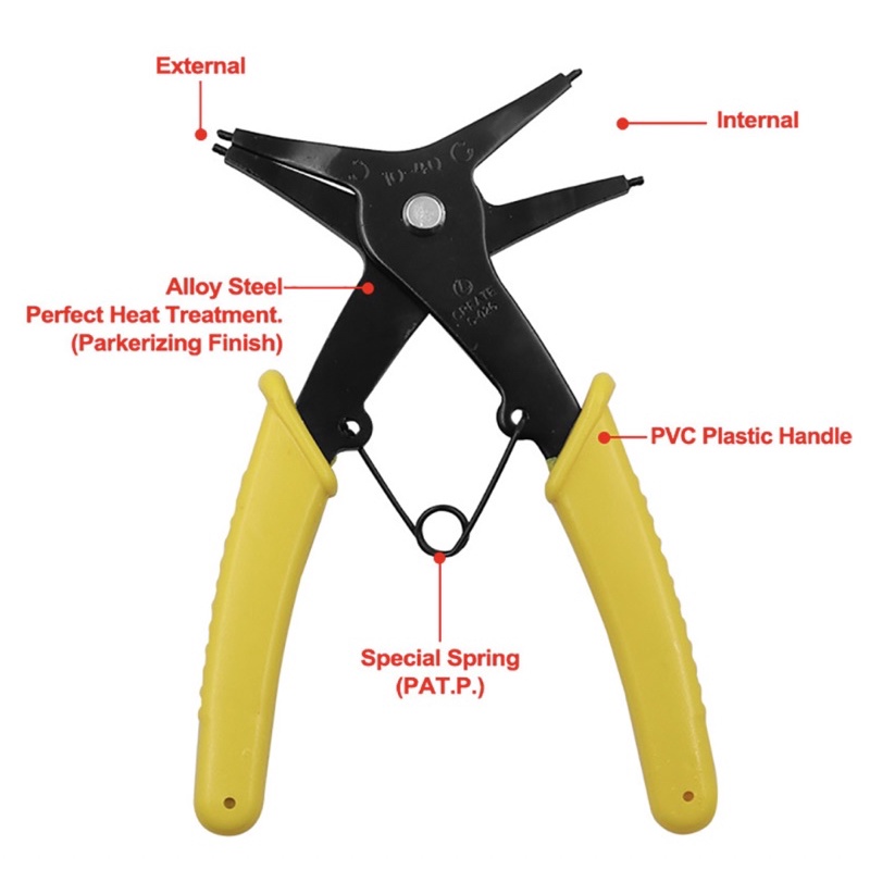 Tang Snap Ring 2 Fungsi Buka Tutup Snap Ring Pliers 2 In 1