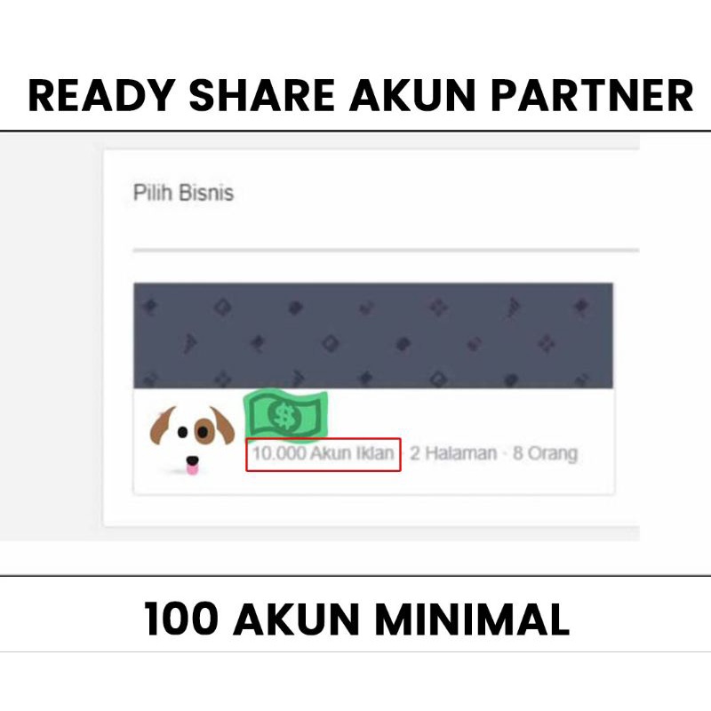 Ready Share Akun Partner Limit Gede (Minimal 100 Akun)