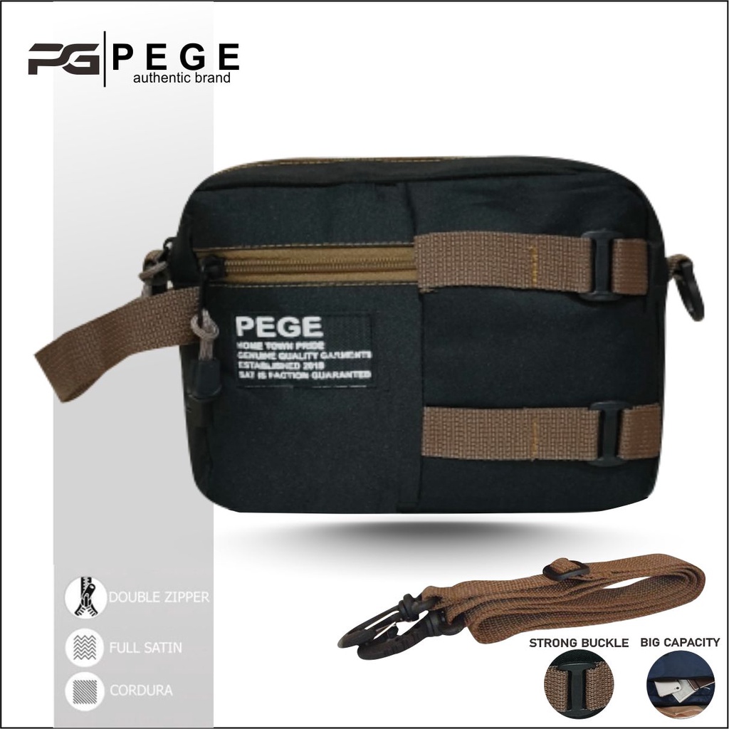 Tas Selempang Bahu 2in1 Pria PEGE Adonis Bisa Untuk Pouch dan Slingbag - PG 8941