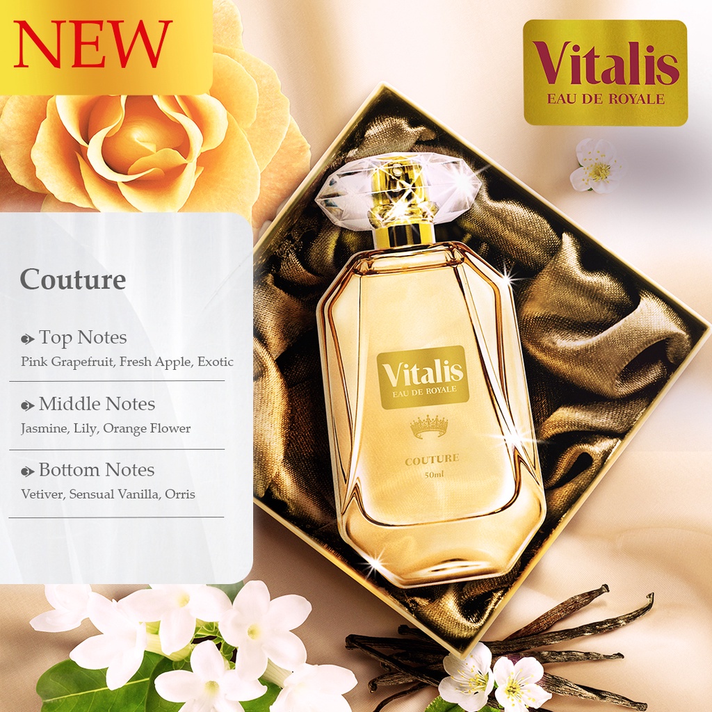 Ningrum - Vitalis Eau De Royale 50ml Body Spray | Parfum Wanita Long Lasting Luxurious Fragrance | Parfume Awet Tahan Lama Original BPOM Kemasan Kaca - 7606