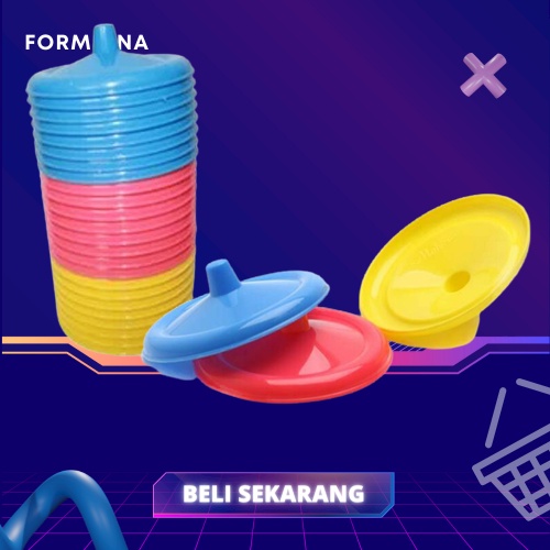 FM - Tutup Gelas Soft Plastik Warna ISI 12 PC / Tutup Cangkir