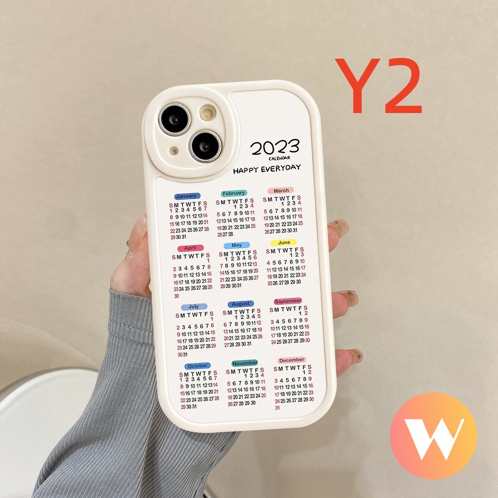 2023kalender Phone Case Redmi Note11 11Pro Plus 9 8 10 11s 10s 10Pro 9s 8Pro 9Pro Redmi 9A 10 10A 10C 9T 9 9C NFC Mi 12 11T Pro 11 Lite PO CO M3 X3 NFC Soft TPU Sarung Punggung Couple