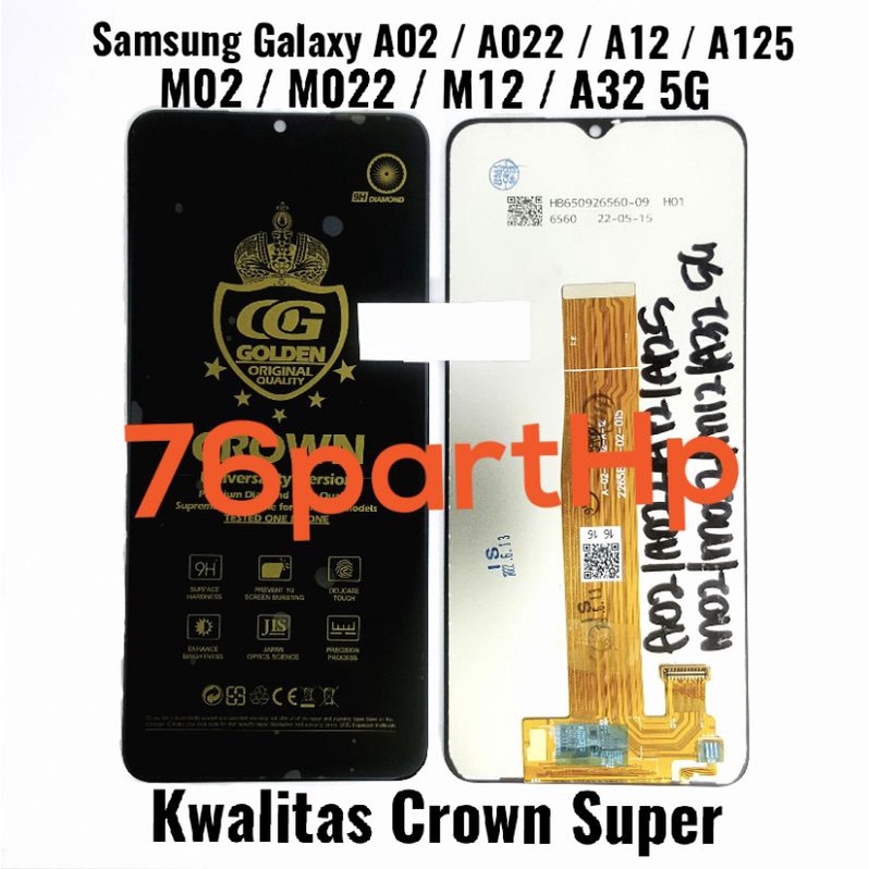 Lcd Touchscreen Fullset kwalitas Crown Super Samsung galaxy A02 A022 - Hitam